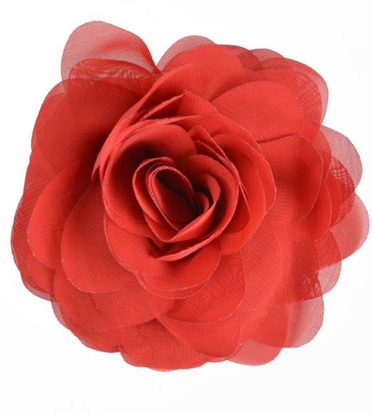 E6042 Red Floral Brooch Clip Applique 5