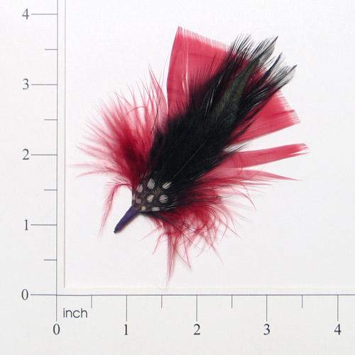 E4106   Burgundy Spotted Feather 3.25