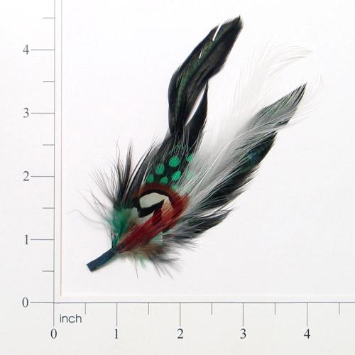 FE4158   Black & Green Spotted Feather 4