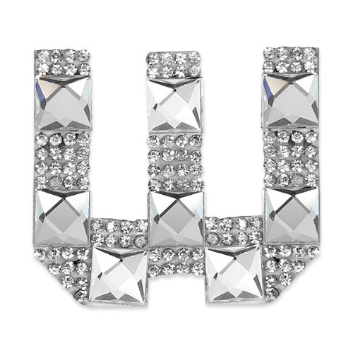E1327W  Rhinestone Letter Applique W Iron On Patch Crystal 2.5\