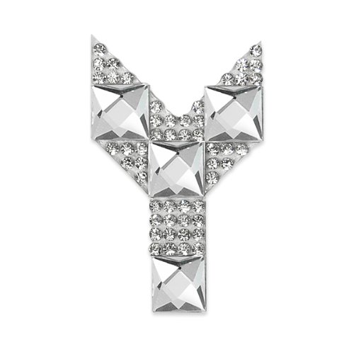 E1327Y Rhinestone Letter Applique Y Iron On Patch Crystal 2.5\