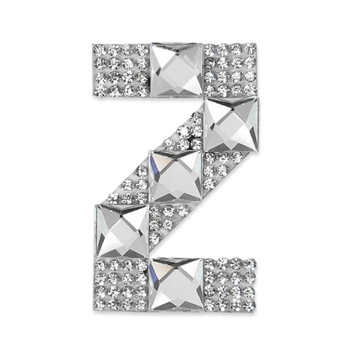 E1327Z  Rhinestone Letter Applique Z Iron On Patch Crystal 2.5\
