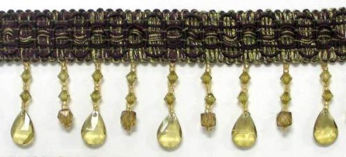 E5676 Eggplant Nicole Teardrop Beaded Fringe Trim 2.75\