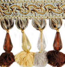 E4313 Seafoam Ultra Drop Beaded Tassel Fringe Trim 3.5\