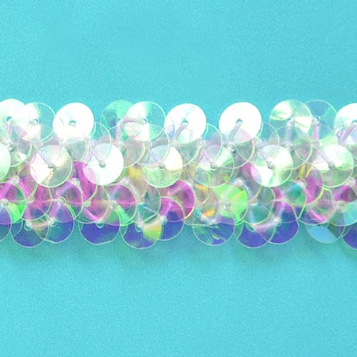 E4412  Crystal Aurora Borealis Trim Sequin Stretch Sewing 1\