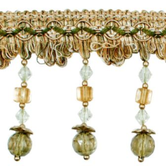E6695 Sage Toni Cube Beaded Fringe Trim 3.5\