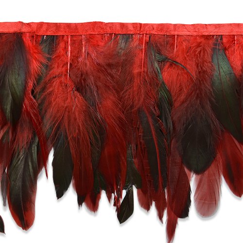 E6983 Red Fionna Feather Fringe Trim 6\