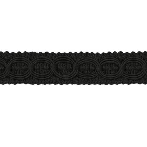 E4437 Woven Braid Circle Black Gimp Sewing Upholstery Trim 3/4\