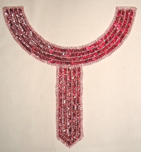 K8397  Mauve Collar Sequin Beaded Applique 9.5