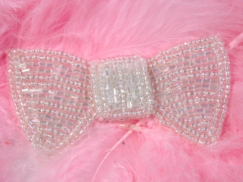 K8737  Crystal AB Bow Tie Beaded Applique 3