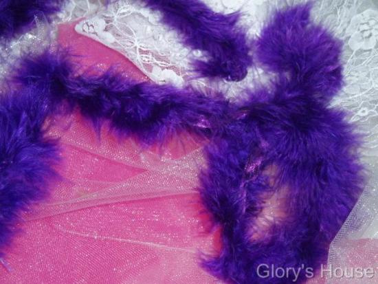 E3760  Purple Marabou Feather Fur Sewing Trim 2\
