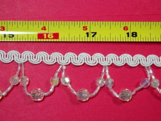T8927  Crystal AB Beaded Fringe Sewing Trim 1.25