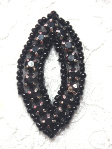 Black Rhinestone Jewel Eye Applique 1.25 A0474B