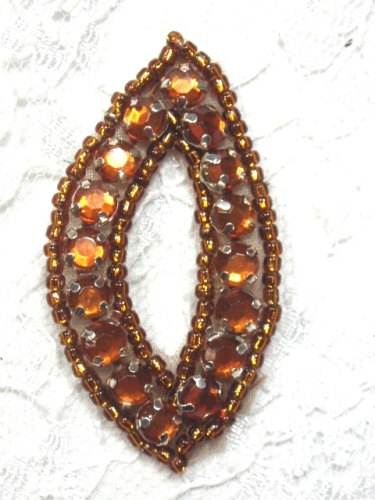 Bronze Rhinestone Jewel Eye Applique 1.25 A0474B