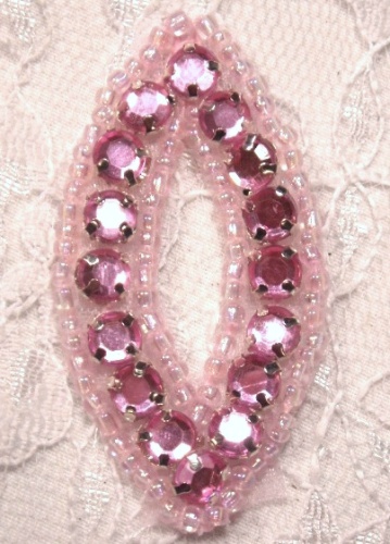Pink Rhinestone Jewel Eye Applique 1.25 A0474B