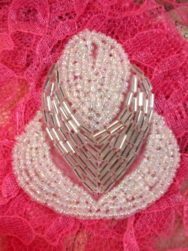 A0501 Crystal Ab Silver Beaded Designer Applique 2.5\