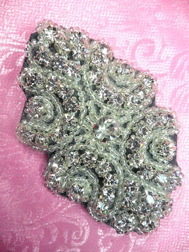 ACT/0477 Black Backing Cinderella Genuine Rhinestone Beaded Applique 3