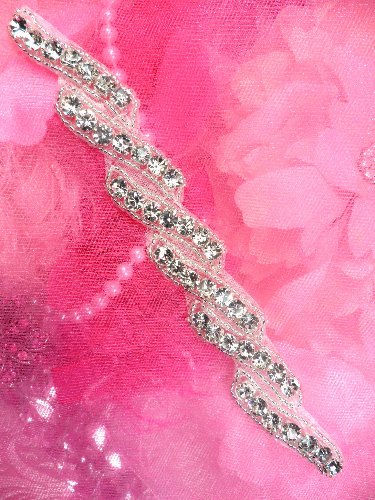 ACT/XR220C Rhinestone Applique Silver Beaded Crystal 7.5\