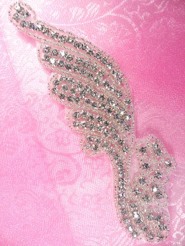 ACT/JB39/B Savannah Silver Beaded Crystal Rhinestone Applique 6\