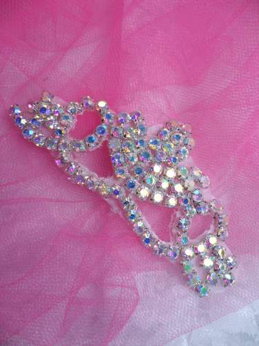 ACT/XR243/A Rhinestone Applique Crystal Aurora Borealis Elegant Tiara 3.75