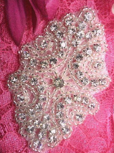 ACT/XR131 Baby Cinderella Crystal Rhinestone Beaded Applique 2-7/8