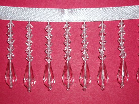 RMC2  End of Bolt Remnant Crystal Teardrop Beaded Fringe Sewing Trim 14