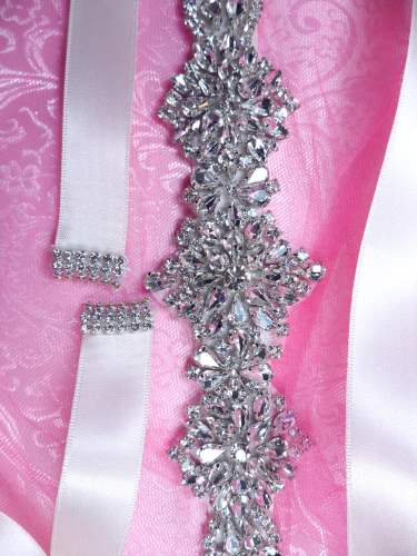 Set of Two Rhinestone Ends for your Bridal Sash Ribbon