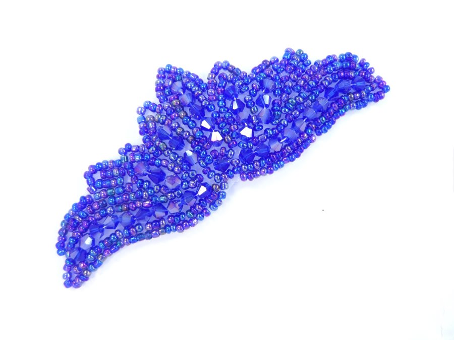 Beaded Applique Purple AB Dance Motif Clothing Sewing Patch 4 JB107