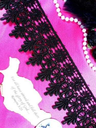 C137 Elegant Black Victorian Venice Lace Trim  2.75\