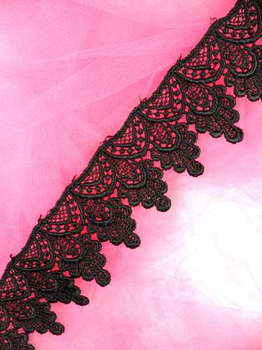 C159 Black Shell Victorian Venice Lace Trim  2\