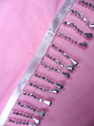 C2  Metallic Silver Teardrop Beaded Fringe Sewing Trim 2