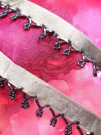 C26228 Gunmetal Beaded Fringe Sewing Trim