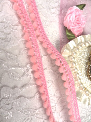 C70 Pink Mini Pom Pom Sewing Trim