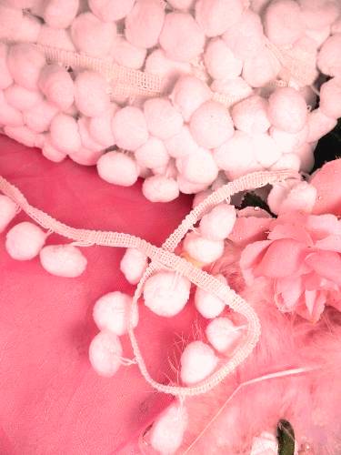 C850470  White Pom Pom Sewing Fringe Trim 1.5\