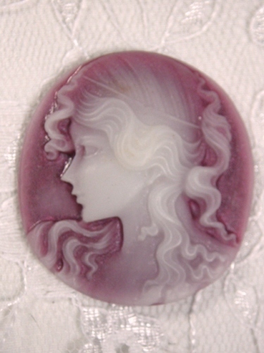 CB21  Deep Dusty Rose Victorian Cameo Bead 1.5\