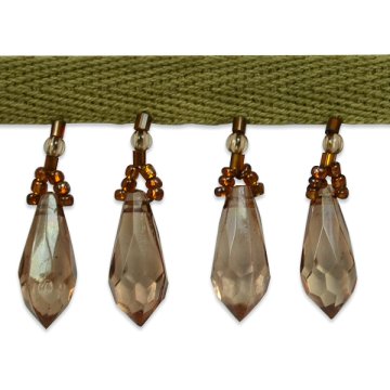 E1558 Light Brown Teardrop Beaded Sewing Trim 1\