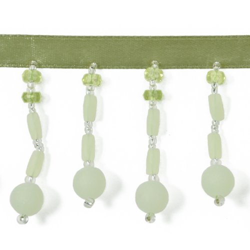 E3777 Fringe Trim Frosted Bauble Pastel Green 2.25\