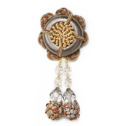 E4402 Tassel Slate Multi Medallion Beads & Ball  5.75