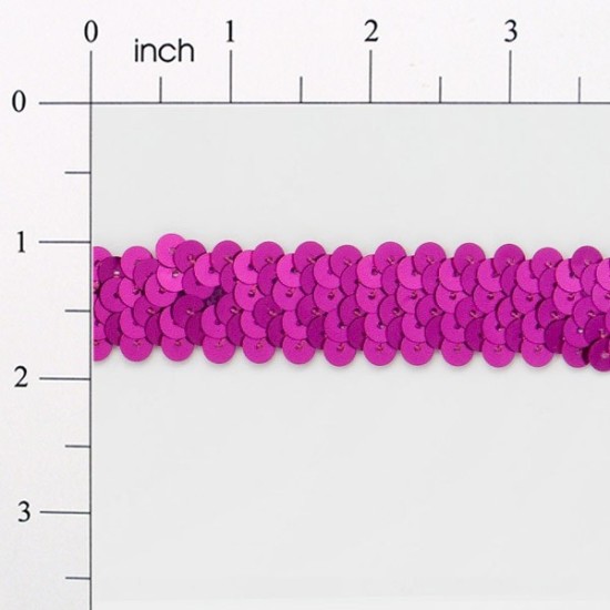 E4412   Fuchsia Sequin Stretch 2 Row Sewing Trim 1