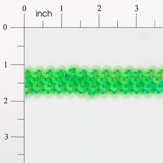 E4412  Crystal Green Sequin Stretch 2 Row Sewing Trim 1\