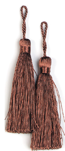 E5524  Set of Two Cocoa Tassels 3.75