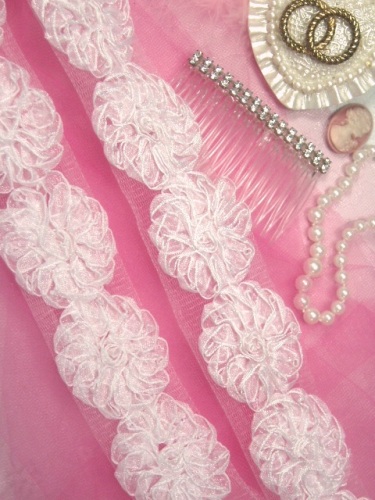 RME6681-WH-32 REMNANT White Floral Lace Sewing Trim