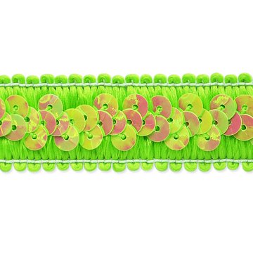 E7039  Lime Trim Sequin Stretch  7/8\
