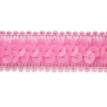 E7039  Pink Trim Sequin Stretch  7/8\
