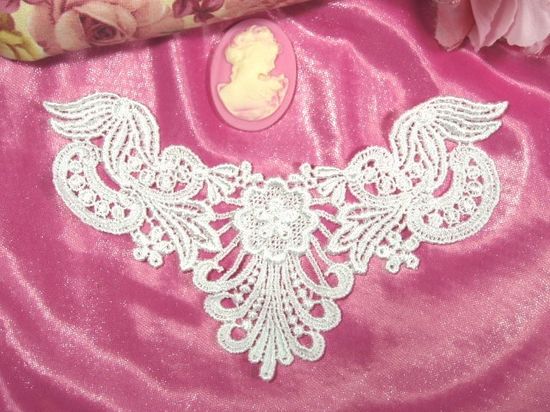 F22 Ivory Yoke Collar Venise Lace Applique 6\