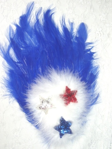 FB54  Patriotic Feather Sequin Applique Brooch 7