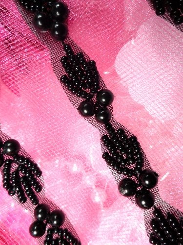 FS01 Black Cluster Beaded Trim
