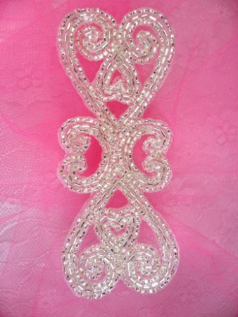 FS15 listing Silver Beaded Double Heart Applique 5