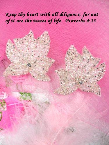 FS2164  Silver Crystal AB Mirror Pair Beaded  Appliques 2\