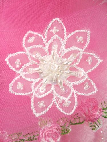 FS2666 Crystal Iris Pearl Venice Lace Floral Sequin Beaded Applique 2\